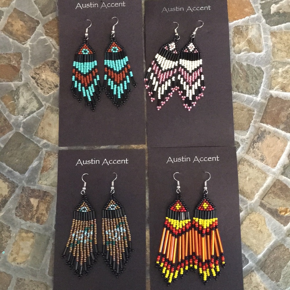 BNWT Dangle Hand-Beaded Earrings (sold separate)